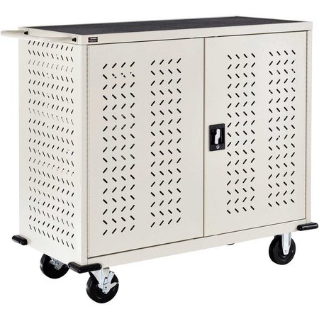 GLOBAL INDUSTRIAL Mobile Storage & Charging Cart, 24 Laptop & Chromebook, Device Capacity, Putty, Assembled 251761PYA
